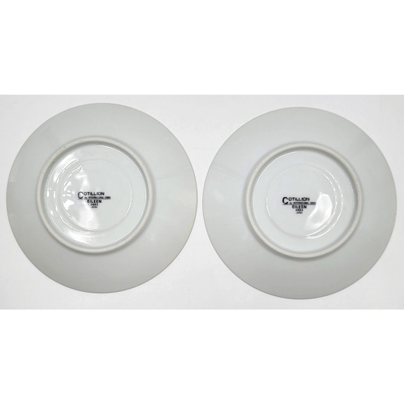 Eileen Cotillion Cup & Saucer Japan Floral Pink Blue Platinum Trim Set of 2 - Picture 8 of 14